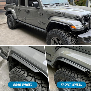 Front & Rear Fenders Compatible with 2020-2024 Jeep Wrangler Gladiator JT Sport & Willys( Fit JT Original low Fender )