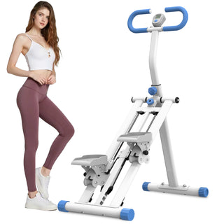 Stair Stepper with Resistance – Home Vertical Climber Workout Machine, Full-Body Fitness Equipment with Adjustable Handlebar & Stable Frame (Blue)