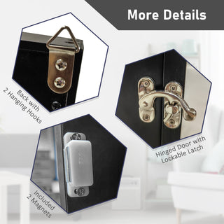 HOMCOM 24' x 32' Jersey Display Case, Wall-Mounted Memorabilia Acrylic Shadow Box with Hanger, Black