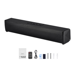 Sound Bar for Smart TV, 2.0 Channel, 17-Inch Compact Soundbar TV Speakers for Projector, Bluetooth AUX Connection, Remote Control, Easy Setup, 80W Surround Sound System for PC Home Theater Audio