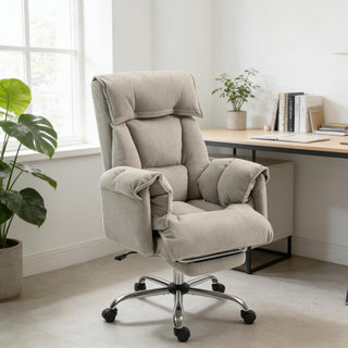 Reclining Desk Chair with Rolling Wheels,High Back Office Chair