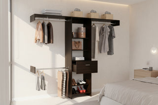 British 250 Closet System Black - Expansive 98" Modular Wardrobe and Organizer