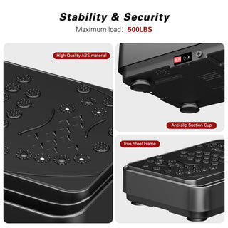 Vibration Plate Exercise Machine with Resistance Bands – 10 Modes, 500LBS Capacity, Remote Control & LCD Display for Weight Loss & Home Fitness