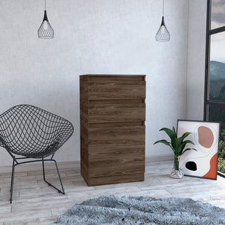 Kamelot Dresser with Jewelry Box and Mirror - Dark Walnut Modern Bedroom Wardrobe Armoire
