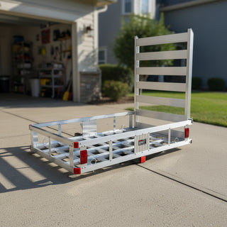 50x29.5" Aluminum Hitch Cargo Carrier with Folding Ramp | 500lbs Capacity & 2" Hitch Receiver