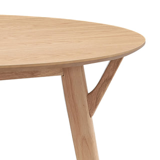 Wooden Dining Table Set,42.01 Inch Modern Simple Design Round Kitchen Table and Fabric Upholstered Dining Chairs for Dining Room, Kitchen, Saving Space(1 Table with 4 Chairs),Natural Ash