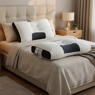 YBZ 3D Knitted Cotton Massage Pillow -white (2 pack)