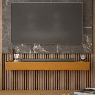 60'' Fireplace Mantel Wooden Wall Mounted Floating Shelf 8' Deep