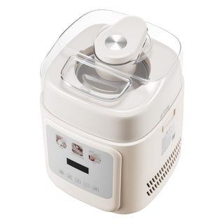 Upright Automatic Ice Cream Maker with Compressor, White
