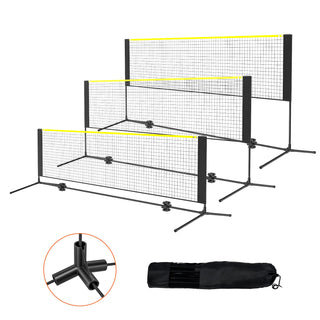 Badminton Net, Height Adjustable Volleyball Net, 10ft Wide Foldable Pickleball Net, Portable Easy Setup Tennis Net Set with Poles, Stand and Carry Bag, for Kids Backyard Game Indoor Outdoor Use