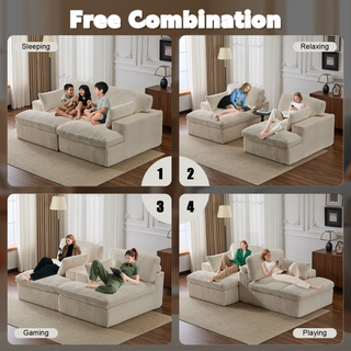 Oversized Double Chaise Lounge - Luxury Cloud Sofa Bed, White