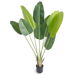 Artificial Birds Of Paradise Tree, 5 FT Tall Faux Plant, PE Material & Anti-Tip Tilt Protection Low-Maintenance Plant, Lifelike Green Fake Tree for Home Office Warehouse Decor Indoor Outdoor