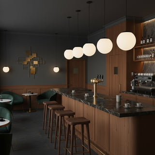 10 inch Diameter Etched White Glass Globe Integrated LED Pendant