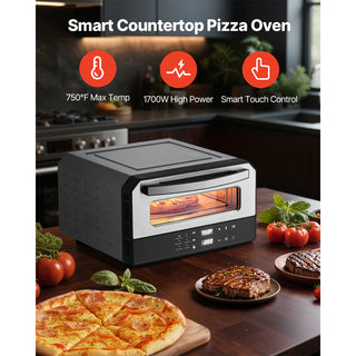 12 Inch Electric Pizza Oven with Pizza Stone 750℉ Max Temp Pizza Maker