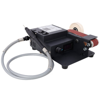 2-in-1 Belt Sander,350W Dual Motor Rotary Tool Sand Belt,Mini Electric Belt Sander Desktop Polisher,Multifunctional Power Tool