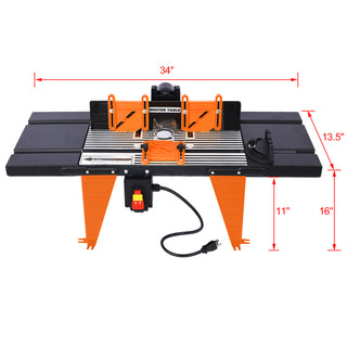 Electric Benchtop Router Table Wood Working Tool,black,orange color