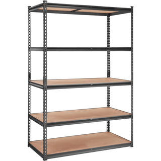 Heavy-Duty 5-Tier Storage Shelving Unit | 48" L x 24" W x 72" H, 2000 lbs Capacity Metal Utility Rack, Black