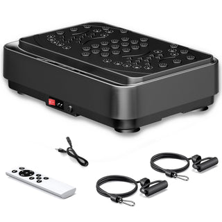 Vibration Plate Exercise Machine with Resistance Bands – 10 Modes, 500LBS Capacity, Remote Control & LCD Display for Weight Loss & Home Fitness