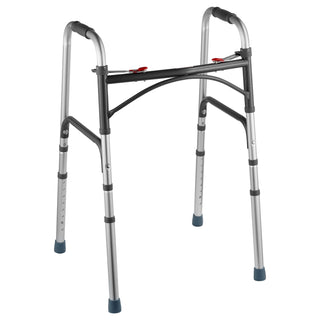 Folding Walker Aluminum Mobility Walker Aid with Adjustable Height 350LBS