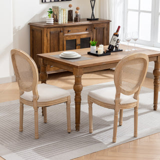 French Style Dining Chair Set of 2, Cream