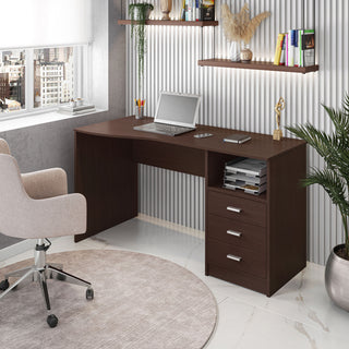 Classic Computer Desk with Multiple Drawers, Wenge