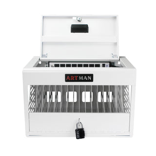 16 Bay Charging Cabinet for Laptop, Chromebook, Locking Charging Station-White