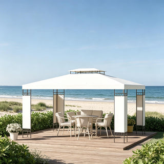 Outdoor Canopy Shelter,Lawn Gazebo,Gazebo with Double-Tiered Roof