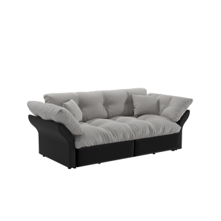 Queen Pull-Out Sofa Bed – 74.8” 3-in-1 Convertible Sleeper Tufted Sofa with Pillows, Velvet Loveseat Bed, Grey