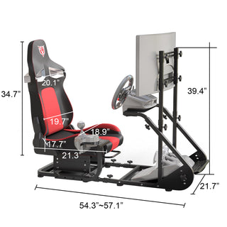 Enhanced and stable racing wheel cockpit, compatible with Fanatec, PXN, Thrustmaster, and Logitech adjustable driving simulators, excluding handbrake, pedals, and monitor