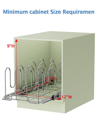 Pull out pot and pan lid organizer, view 6