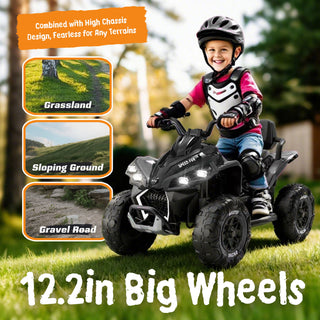 24V Kids Ride On Electric XXXL ATV with Parent Remote Control – 4-Wheel Shock, Bluetooth, Music & Lights – Speeds 1.24-3.73 MPH (Ages 3-12)