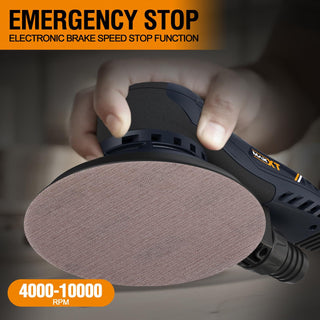 Variable Speed Electric Random Orbital Sander | Brushless 5mm Palm Sander with Case & Dual Pads