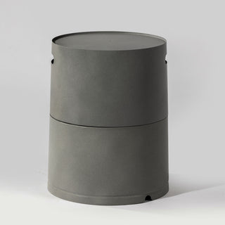 Steel Propane Tank Cover Round Tank Holder Hide-away Side Table Grey Concrete 14.75 x 14.75 x 20 inch