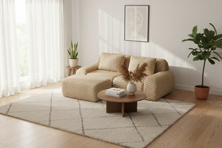 82" Light Camel Flannelette Modular Sectional - No Assembly Cloud Couch