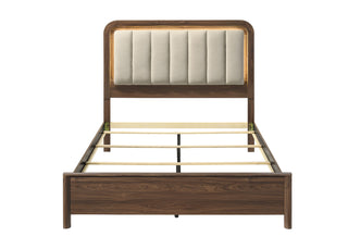 Mid-century modern queen bed in walnut, view 6