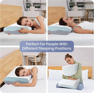 4 Inch Memory Foam Pillows, Gel Cooling Bed Pillows, Sleep Pillow, Removable Machine Washable Pillowcase,Standard Size