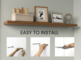 Shelves 1.5' H, 2 Shelves, Walnut Finish - Living Room