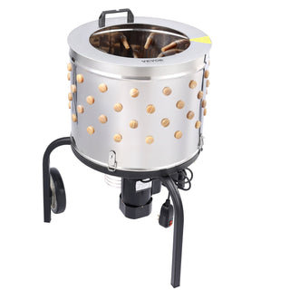 20" Automatic Chicken Plucker Machine | 500W Feather Plucker with Stainless Steel Drum