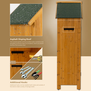 30.3'L x 21.3'W x 70.5'H Outdoor Storage Cabinet Tool Shed – Wooden Garden Shed, Natural Finish