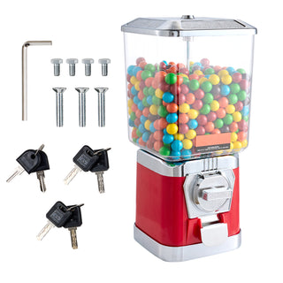 17'H Gumball Machine Vending Coin Bank Vintage Candy Dispenser PC Red
