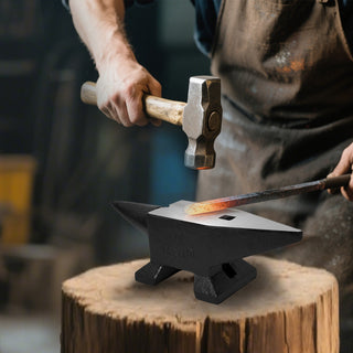 Heavy-Duty Cast Steel Anvil, 22 lbs Single Horn with Large Countertop, High Hardness for Blacksmithing