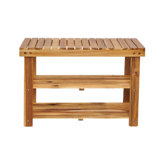 Acacia Wood Shoe Rack Bench Strong Weight Bearing Upto 200 LBS Best Ideas For Entryway Frontdoor Bathroom, Natural Color.