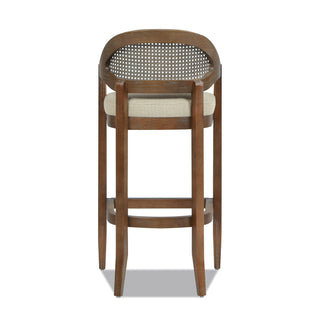 Americana Mid-Century Modern 30.5' Cane Back Bar Stool, Taupe Beige
