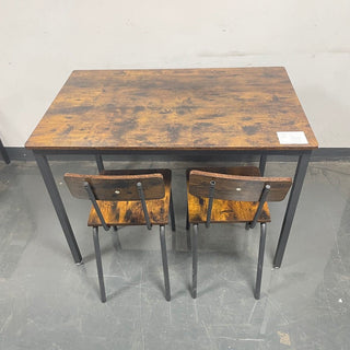 Dining Table Set 5-Piece Dining Chair with Backrest, Industrial style, Sturdy construction. Rustic Brown, 43.31'' L x 27.56'' W x 30.32'' H.