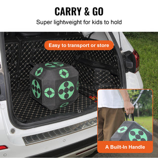 Archery Target 15” x 15” | All-Side Shooting Arrow Target with Carry Handle | Portable Lightweight Outdoor Archery Target, Easy Arrow Removal, High Visibility – Black