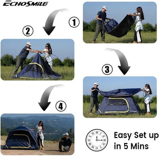 Camping Tent 2/3/4 Person, Waterproof Windproof Double Layer with Rainfly, Easy Setup for Backpacking, Hiking, Mountaineering, Outdoor