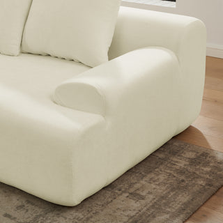 Modern L-Shape Sectional Sofa Couch – 110.25"x67", Modular Melange Velvet Sofa in Beige, Free Combination Design