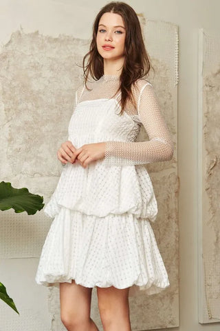 Davi & Dani Checker Print Side Pockets Textured Mini Dress