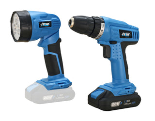 20V Cordless 1.3Ah Lithium-Ion Drill & Flashlight Kit Cordless Lamp