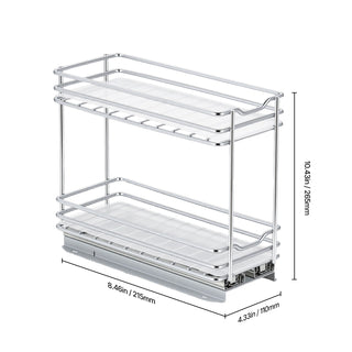 2-tier pull out spice rack organizer, view 8